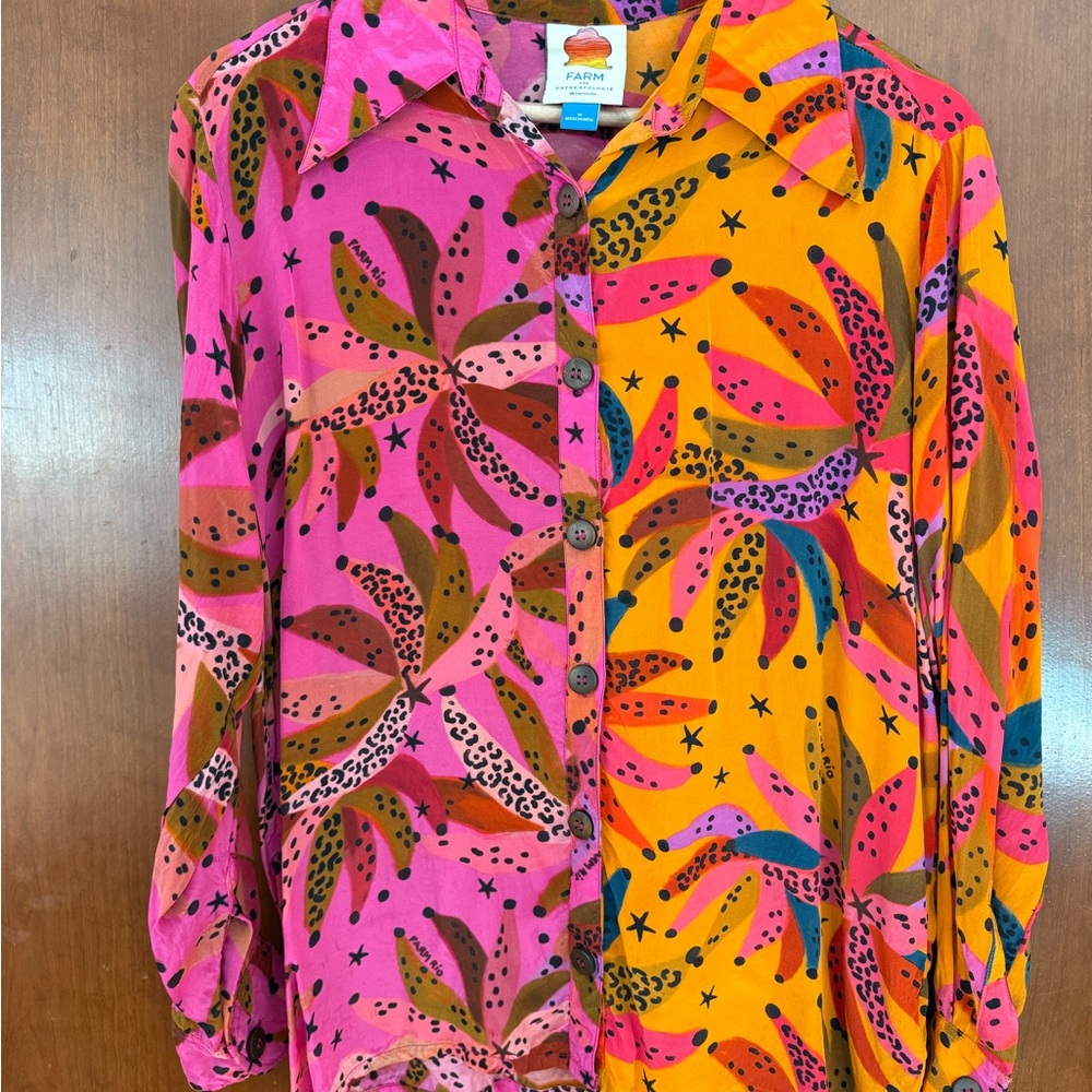 FARM Rio Pink and Orange Bohemian Shirt
